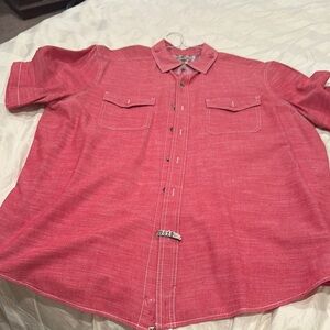 Woolrich Men's Red SS Button-Up Shirt-XL